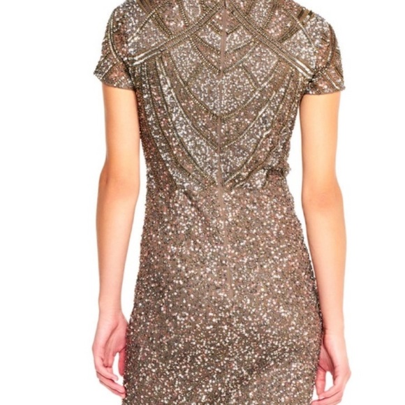 Adrianna Papell Brown Gold Sequin Sheath Dress - Picture 5 of 12